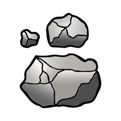 meteor stone vector illustration