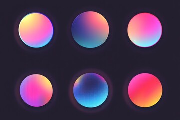 Abstract colorful circles on dark background