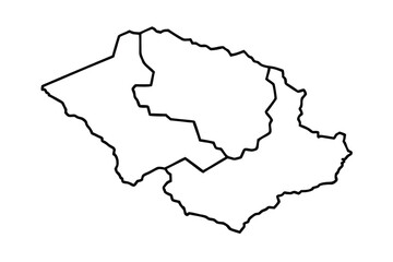 Outline Map of Lesotho Provinces
