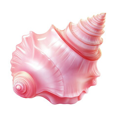 Beautiful pink seashell on a white background