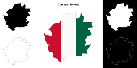 Cumpas municipality (Sonora) outline map set