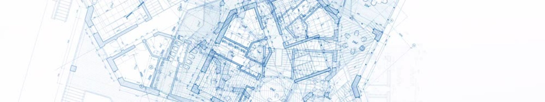Architecture design: blueprint plan - illustration of a plan modern residential building / technology, industry, business concept illustration: real estate, building, construction, architecture