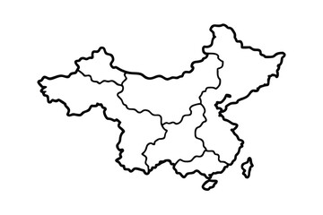 Simplified China Map Outline