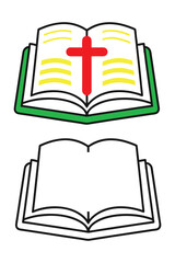 Christmas bible coloring book with coloring example for kids