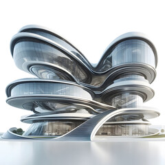 Futuristic architecture design building innovative modern structure on transparent background
