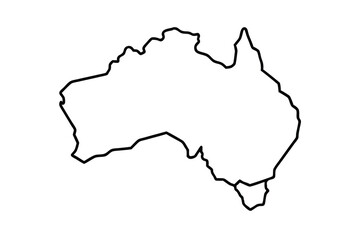 Simple Outline Map of Australia