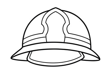 Line Art Firefighter Helmet Illustration