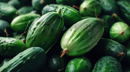 Heap of Fresh Garden Cucumbers Texture