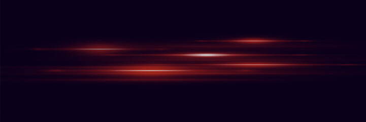 Red light beam effects. Vector illustration