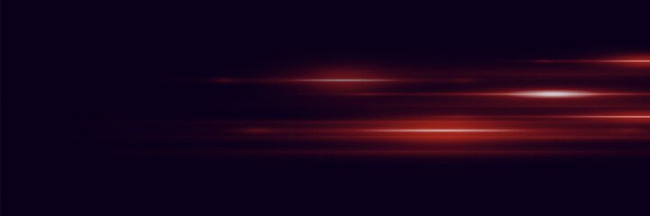 Red light beam effects. Vector illustration