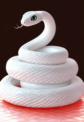 Fototapeta premium Albino Cobra Coiled