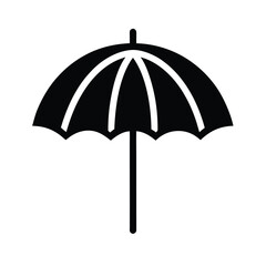 Obraz premium beach umbrella icon silhouette vector illustration