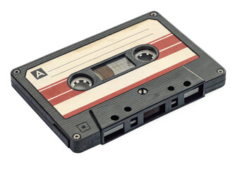 Fototapeta premium Cassette tape isolated on a transparent background.