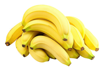 Bunch of fresh bananas isolated on transparent background