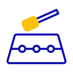 Stylized digital illustration of art spatula tool and palette design