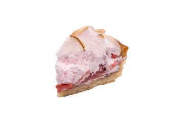Part de tarte à la framboise meringuée au format PNG pour incrustation