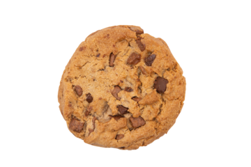 Cookie aux pépites de chocolat vue de dessus, format PNG