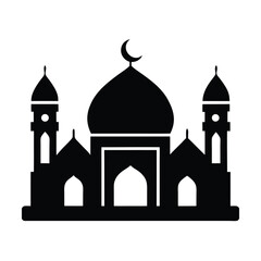 Mosque Silhouette Icon Silhouette Vector Illustration