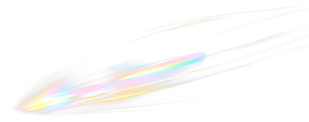 Colorful Light Trail with Rainbow Overlay Effect Isolate on Transparent Background, cutout, png
