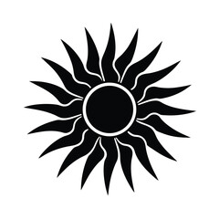 Sun Icon Silhouette Vector Illustration