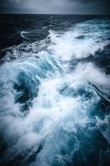 Ocean waves pattern in shades of blue