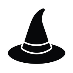 Witch Hat Icon Silhouette Vector Illustration