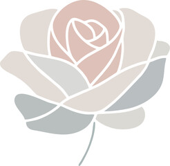 Hand-drawn vintage vector of a rose flower head with classic