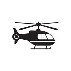 Helicopter Flying Silhouette Vector Icon
