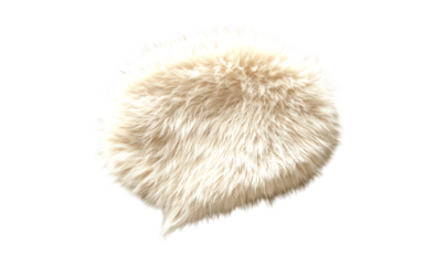 Soft Fluffy Cartoon Speech Bubble Shape Element Isolate on Transparent Background, cutout, png