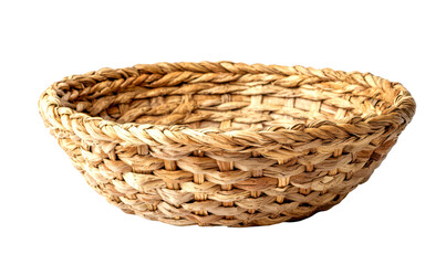 Obraz premium Natural Woven Basket with Earthy Texture and Intricate Pattern Isolate on Transparent Background, cutout, png