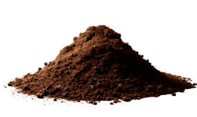 Brown Pile of Dark Soil Isolate on Transparent Background, cutout, png