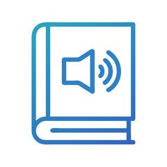Audiobook icon, Blue and light blue vector design. Online book, digital library