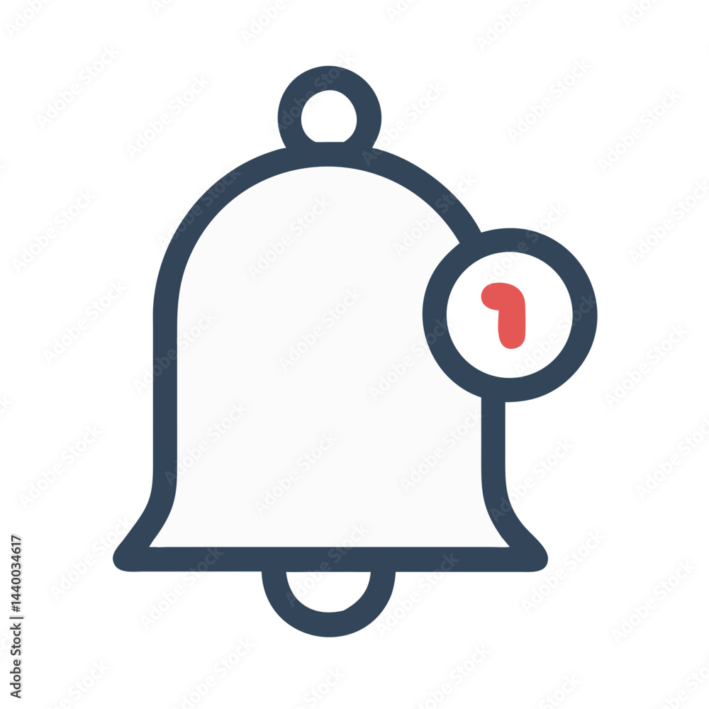 Poster notification bell icon with new message indicator on a black background
