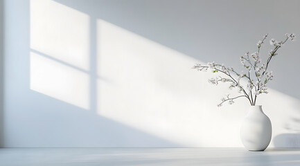 Minimalist interior with vase and branches