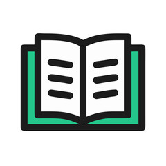 Open Book Icon Illustration for Learning, Education, and Reading Concepts
