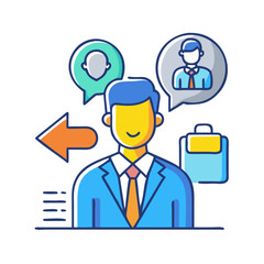 Job Opportunity, Career Path, and Employee Development Icon with Suit