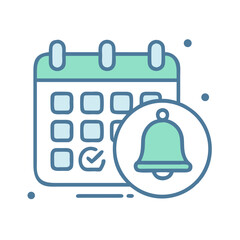 Reminder icon, Calendar with Bell, Reminder Application icon, Schedule notification