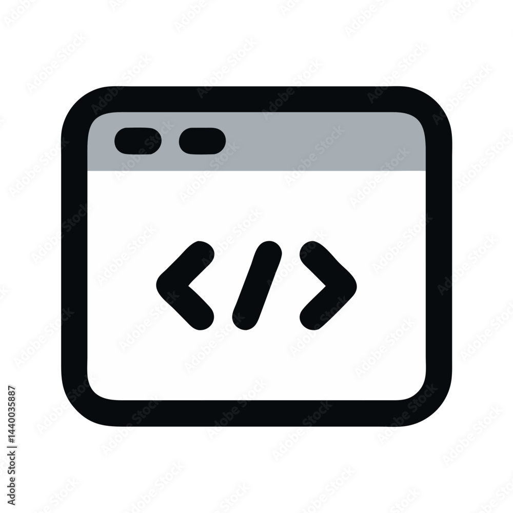 Poster coding window icon, html, development, website, programming, web design