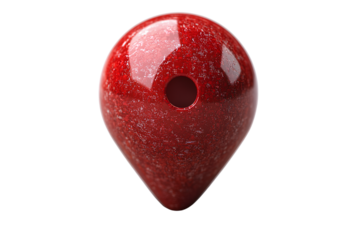 3D red location icon with isolated on a transparent background