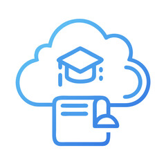 Cloud-Based Education and Online Learning Icon Concept for Digital Platforms