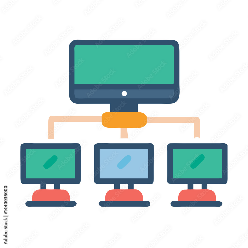 Poster computer network diagram: a visual representation of data flow and connections