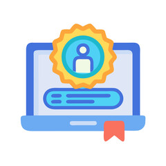 Online profile achievement icon, personal success and reputation, online recognition concept