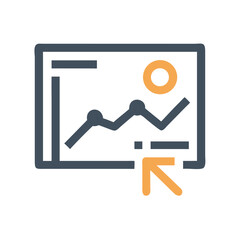Data Analytics Chart Icon with Arrow: Business Intelligence and Reporting