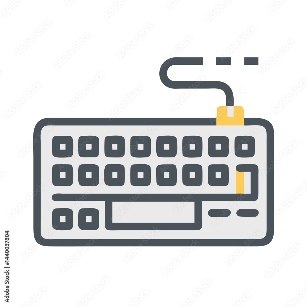 Poster minimalist keyboard illustration for technology, typing, and computing concepts