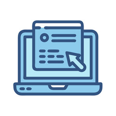 Online Form Submission Icon: Laptop, Document, Cursor, Web Form