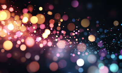 Colorful Abstract Background with Bokeh Circles and Light Effects