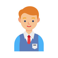 Cartoon Man Portrait: Vector Illustration of a Young Professional with Tie
