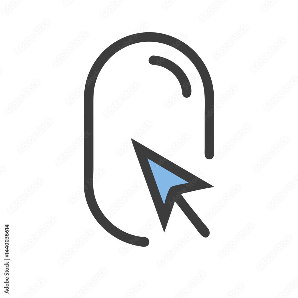 Poster mouse cursor moving direction pointing up left on black background illustration