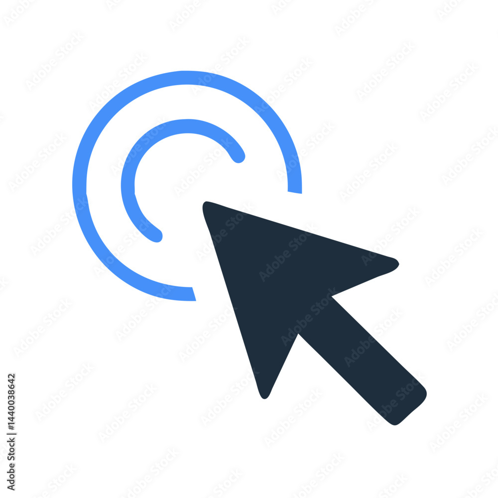 Aufkleber dark pointer notification icon with a blue dot on black background