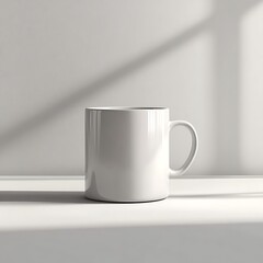 Obraz premium White Mug with Sunlight, and Minimalist. (2)